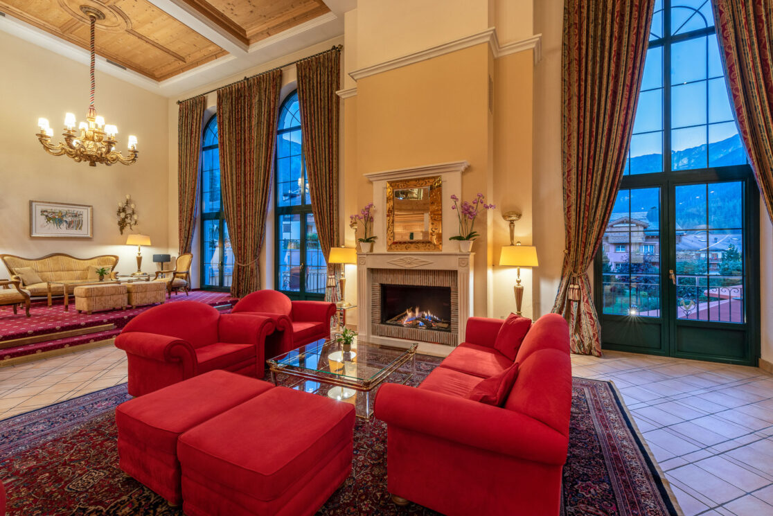 Lobby vom Hotel Vereina in Klosters.